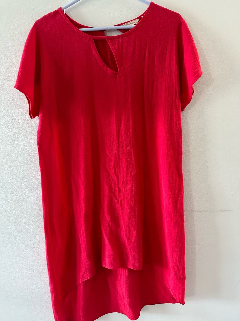 Soft Surroundings Top Women’s Small Red Moderne Gauze Tunic Summer Lightweight
